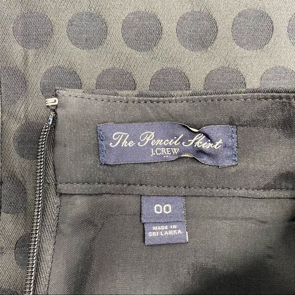 J. Crew Polka Dot Pencil Black Skirt size 00 - Picture 3 of 6